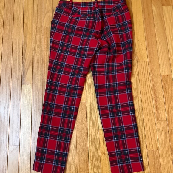 Vineyard Vines Nantucket Tartan Red Velvet Cocktail Pants Size 4 - Picture 4 of 11